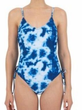 Cyn & Luca Blue Tie Fye One Piece Swimsuit